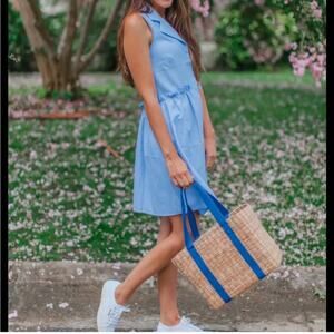 Tuckernuck Oxford Blue Sleeveless Royal Shirt Dress Medium